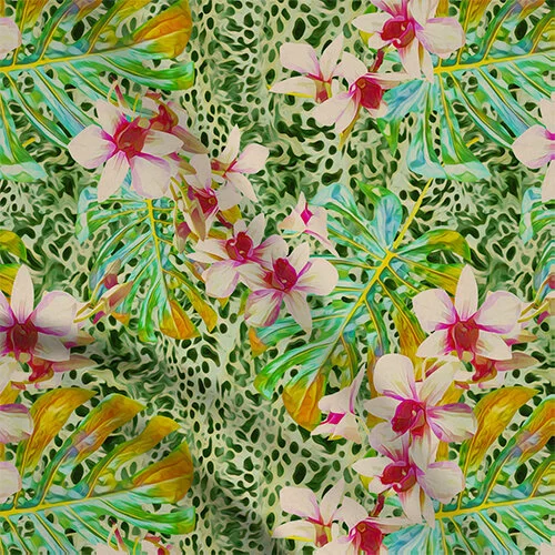 Tropical Flowers and Foliage Suit Lining - KPDFL #20 — Kapra Fabrics